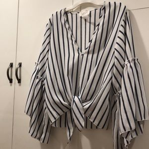 Stripped blue and white casual shirt